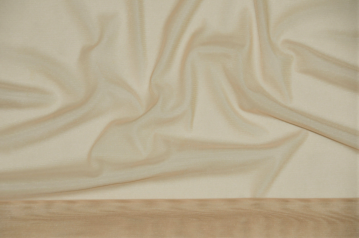Super Soft Power Mesh Spandex | 20% Spandex | 60" Wide | 4 Way Stretch | Multiple Colors | Fabric mytextilefabric Yards Champagne