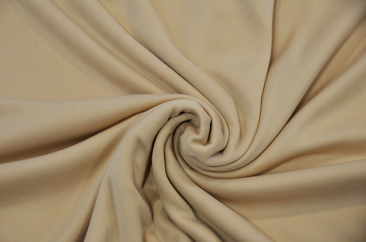 Interlock 70 Denier Polyester | Stretch Lining | Polyester Knit Lining | 60" | White Ivory Black | Fabric mytextilefabric Yards Champagne