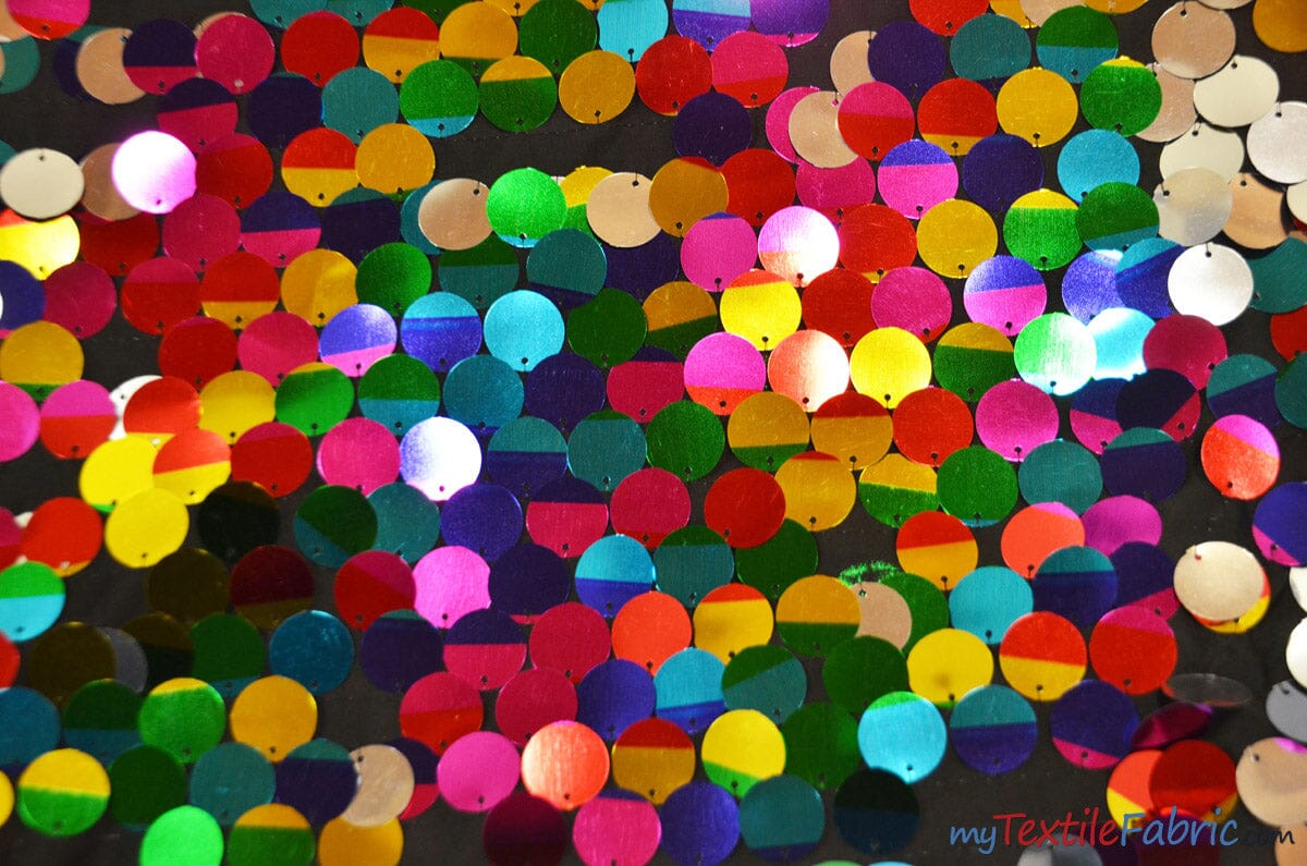 Rainbow Paillette Sequins Fabric | Rainbow Sequins Fabric | 52 Wide 