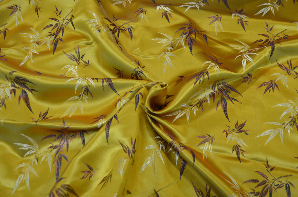 Oriental Bamboo Brocade | Chinese Bamboo Brocade | 45" Wide | Chinese Brocade Fabric | Fabric mytextilefabric Yards Gold