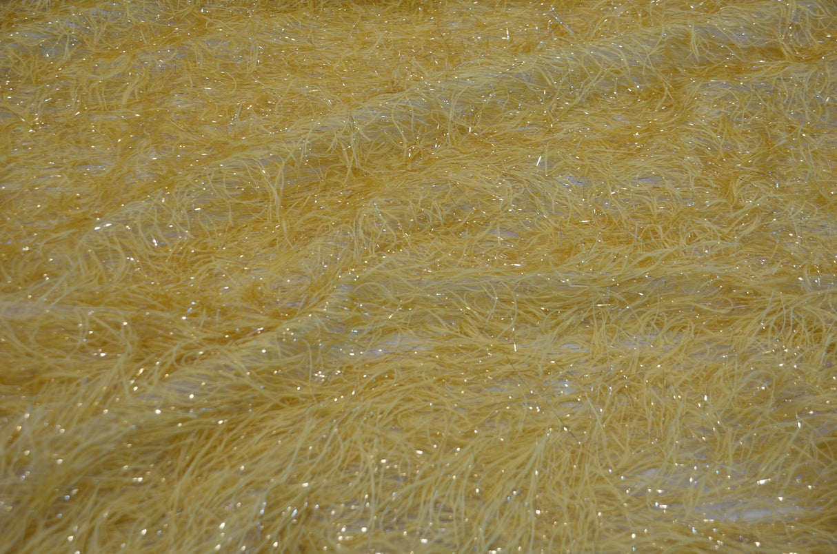 Gold Shaggy Brocade | Gold Metallic Eyelash Fabric | Gold Uragiri Lame | Non Stretch Lurex for Costume, Cosplay Top Dress, Apparel Fabric Fabric mytextilefabric