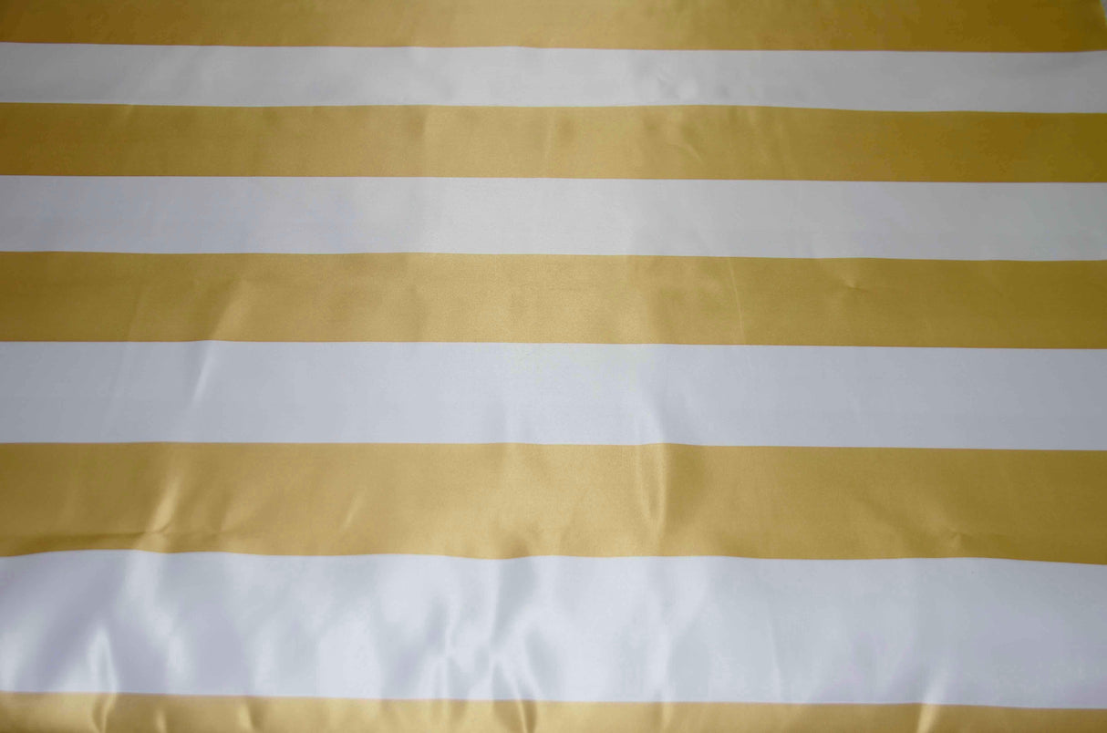 3.5" Stripe Satin Print | Dull Satin Print | 58/60" Wide | Multiple Colors | Stripe Satin Print Fabric | Fabric mytextilefabric Yards Gold White 3.5 Inch Stripe