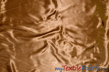 Load image into Gallery viewer, Stretch Charmeuse Satin Fabric | Soft Silky Satin Fabric | 96% Polyester 4% Spandex | Multiple Colors | Continuous Yards | Fabric mytextilefabric Mocha 

