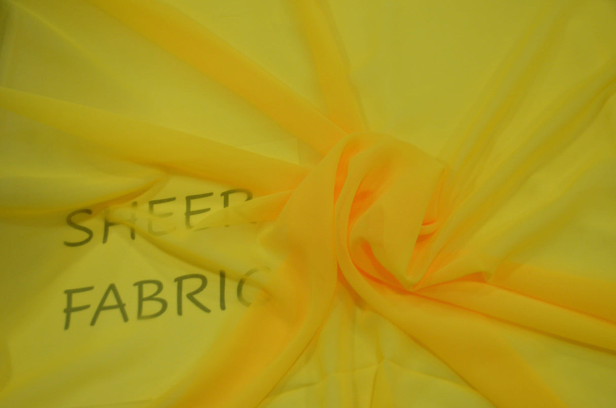 Silky Chiffon Fabric | Imitation Silk Chiffon | Super Soft & Flowy | 43" Wide | 100% Polyester Fabric mytextilefabric Sample Swatches Yellow