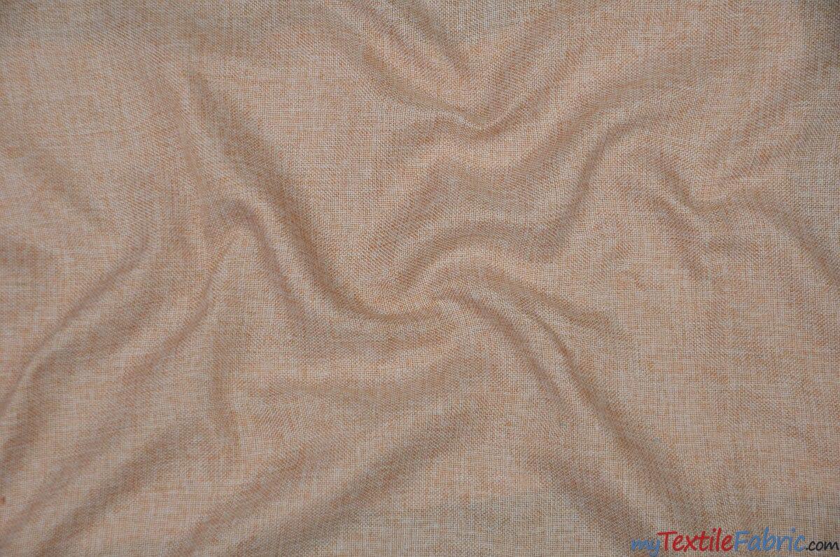 Vintage Linen Fabric | Imitation Burlap Fabric | 60" Wide | Faux Burlap | Vintage Rustic Natural Look Burlap | Washable Burlap Fabric for Decor | Fabric mytextilefabric Yards Peach