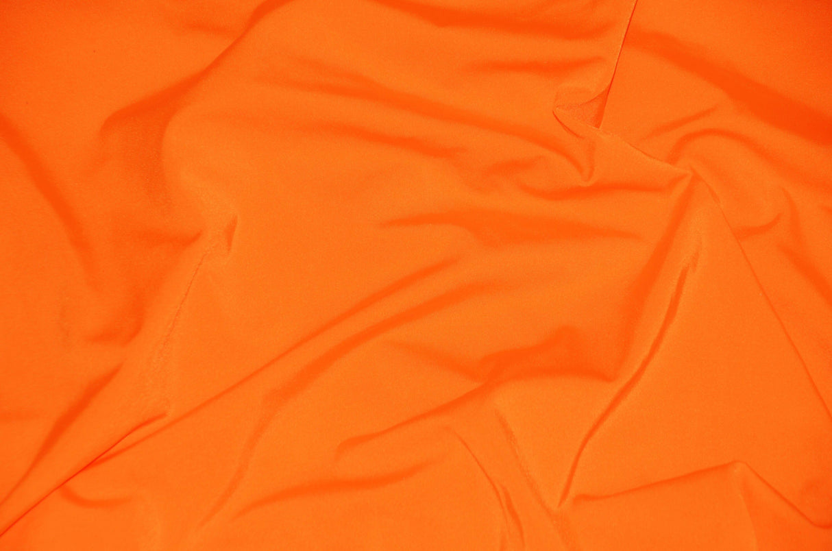 Nylon Spandex 4 Way Stretch Fabric | 60" Width | Great for Swimwear, Dancewear, Waterproof, Tablecloths, Chair Covers | Multiple Colors | Fabric mytextilefabric Yards Neon Orange