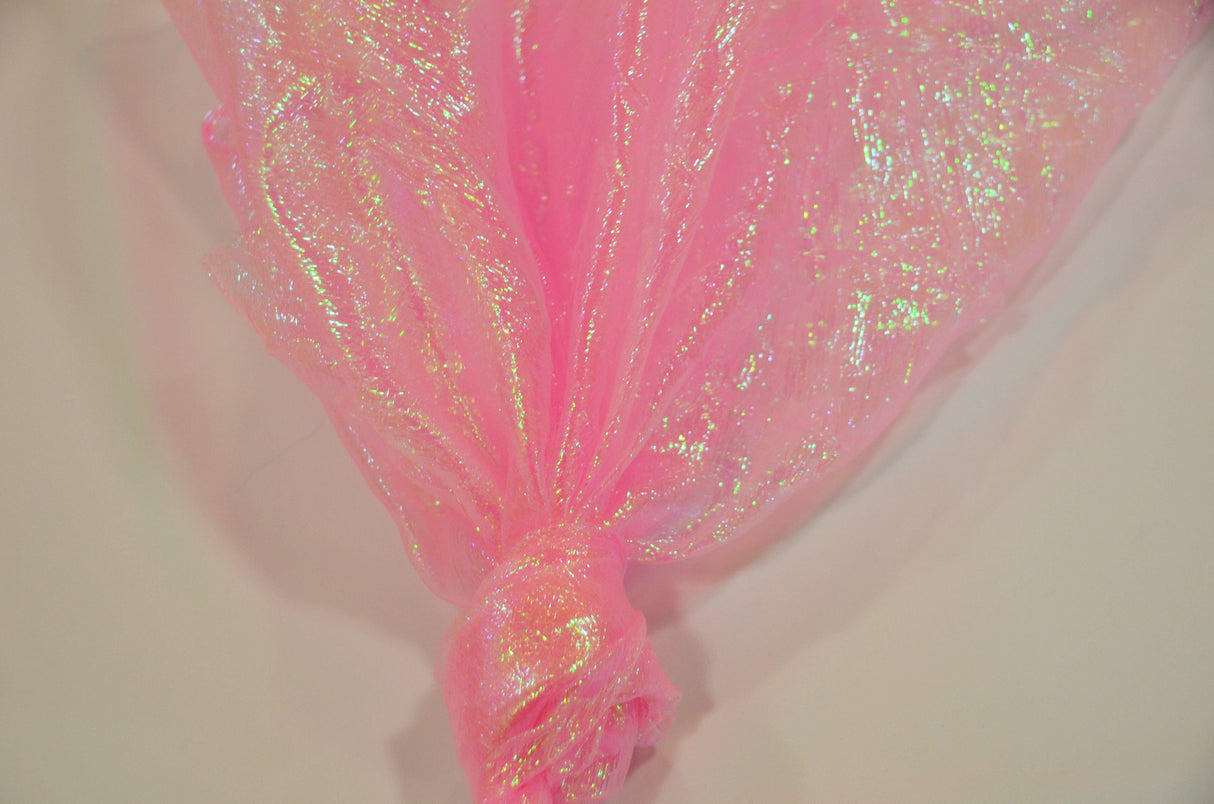 Crush Iridescent Organza Fabric | Crush Pearl Organza | 40" Wide | Crush Holographic Organza Fabric | Costume, Decoration, Apparel, Cosplay, Dance Wear Fabric mytextilefabric Yards Pink