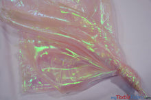 Load image into Gallery viewer, Iridescent Organza Fabric | Pearl Organza | 60&quot; Wide | Holographic Organza Fabric | Costume, Decoration, Apparel, Cosplay, Dance Wear, Draping, Curtain | Fabric mytextilefabric Yards Pink 
