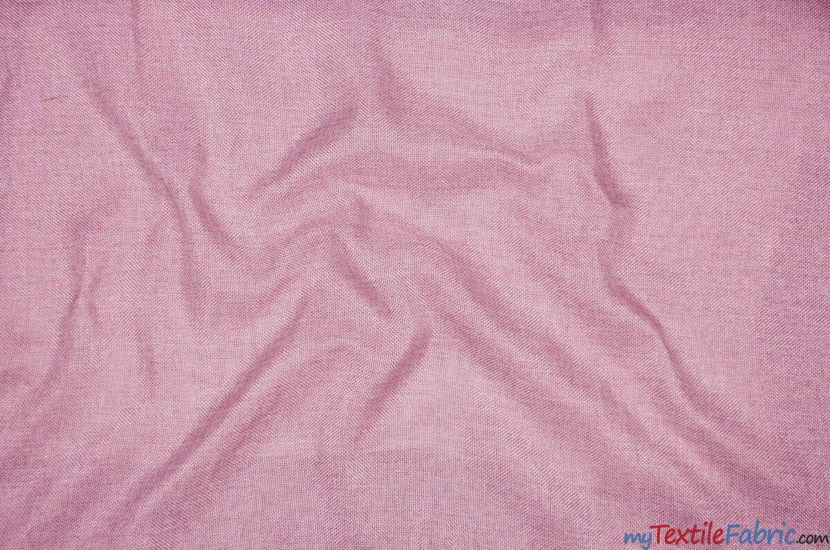 Vintage Linen Fabric | Imitation Burlap Fabric | 60" Wide | Faux Burlap | Vintage Rustic Natural Look Burlap | Washable Burlap Fabric for Decor | Fabric mytextilefabric Yards Pink
