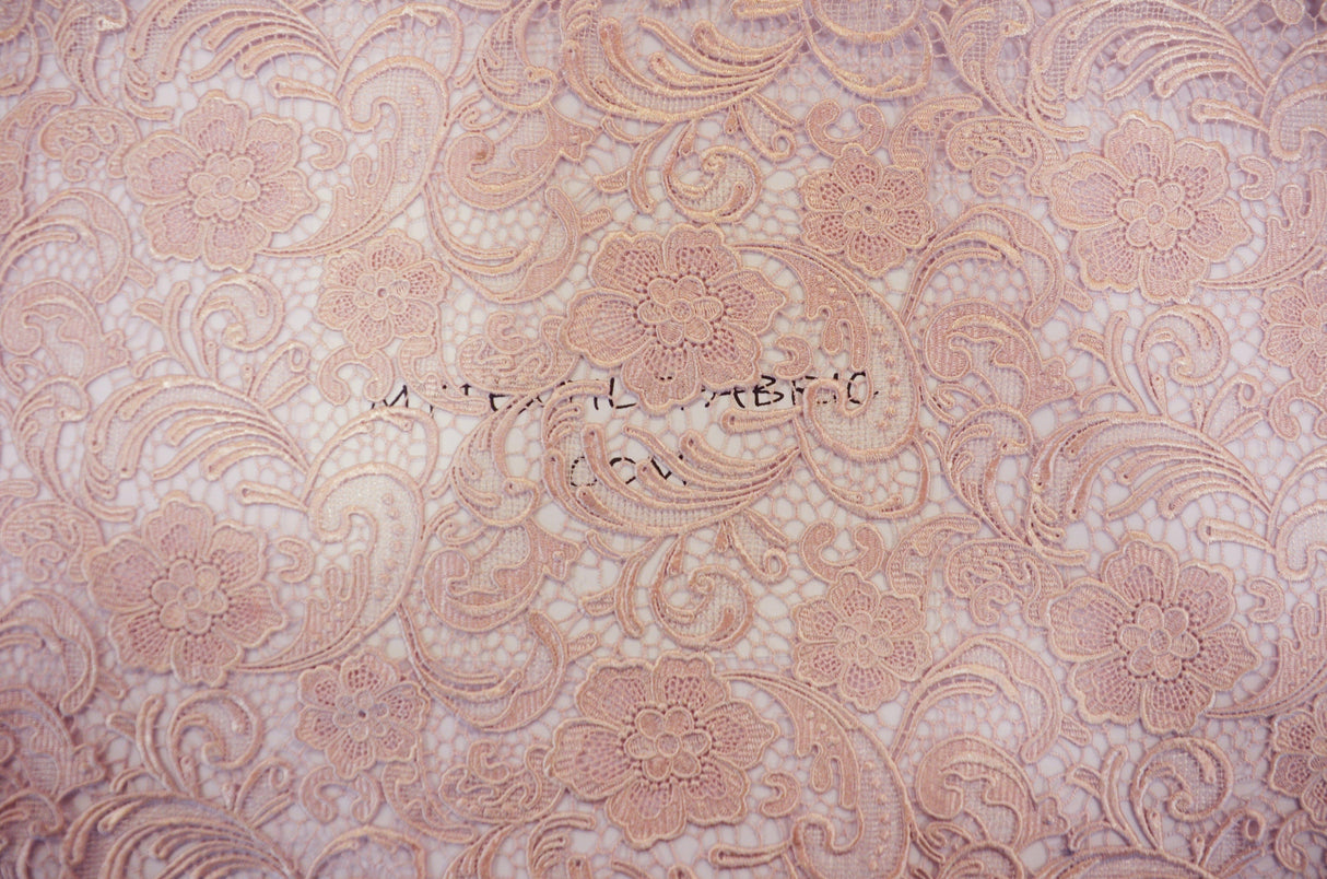 Guipure Bridal Lace Fabric | Heavy Double Scalloped Lace | 49" Wide | Multiple Colors | Fabric mytextilefabric