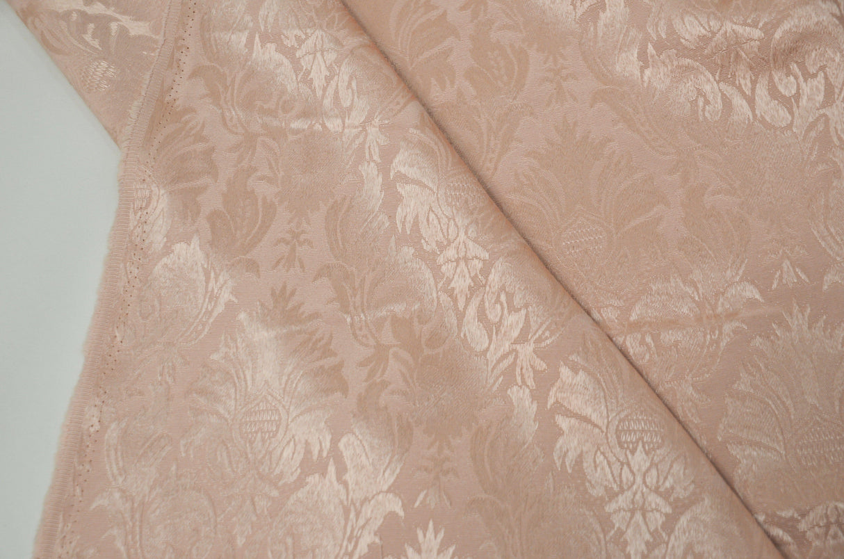 Vintage Damask Fabric | Damask Brocade Fabric | 58" Wide | Drapery, Curtains, Tablecloth, Costume | Multiple Colors | Fabric mytextilefabric 3"x3" Sample Swatch Blush Pink