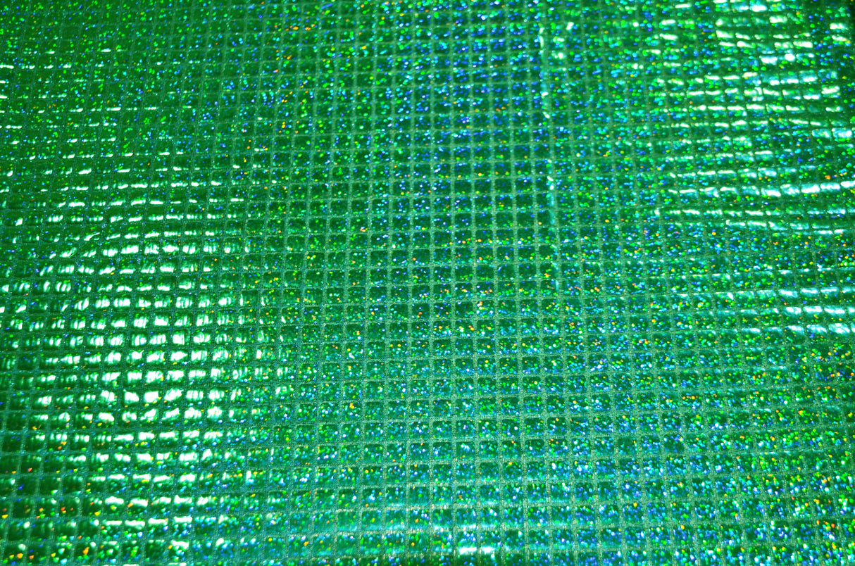 Hologram Square Sequins Fabric | Holographic Quad Sequins Fabric by the Yard | 40" Wide | Glued on Sequins for Decoration | 7 Colors | Fabric mytextilefabric Yards Flag Green