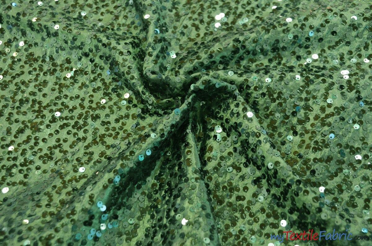 Sequins Taffeta Fabric by the Yard | Glitz Sequins Taffeta Fabric | Raindrop Sequins | 54" Wide | Tablecloths, Runners, Dresses, Apparel | Fabric mytextilefabric Yards Hunter Green