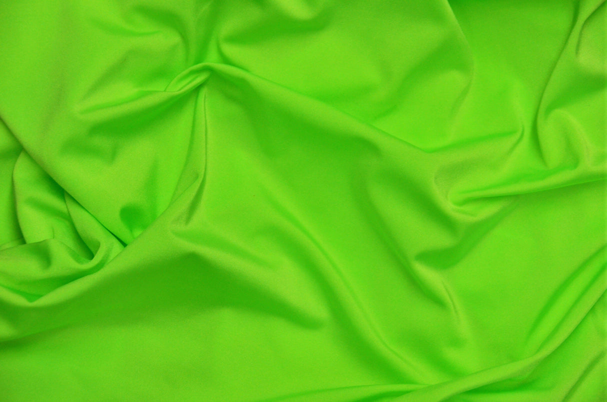 Nylon Spandex 4 Way Stretch Fabric | 60" Width | Great for Swimwear, Dancewear, Waterproof, Tablecloths, Chair Covers | Multiple Colors | Fabric mytextilefabric Yards Neon Green