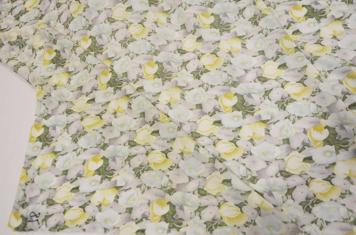 Spring Floral Rayon Challis Fabric by the Continuous Yard | 60" Wide | Flower Rayon Challis Fabric | Rayon Challis for Dresses and Skirts | Fabric mytextilefabric