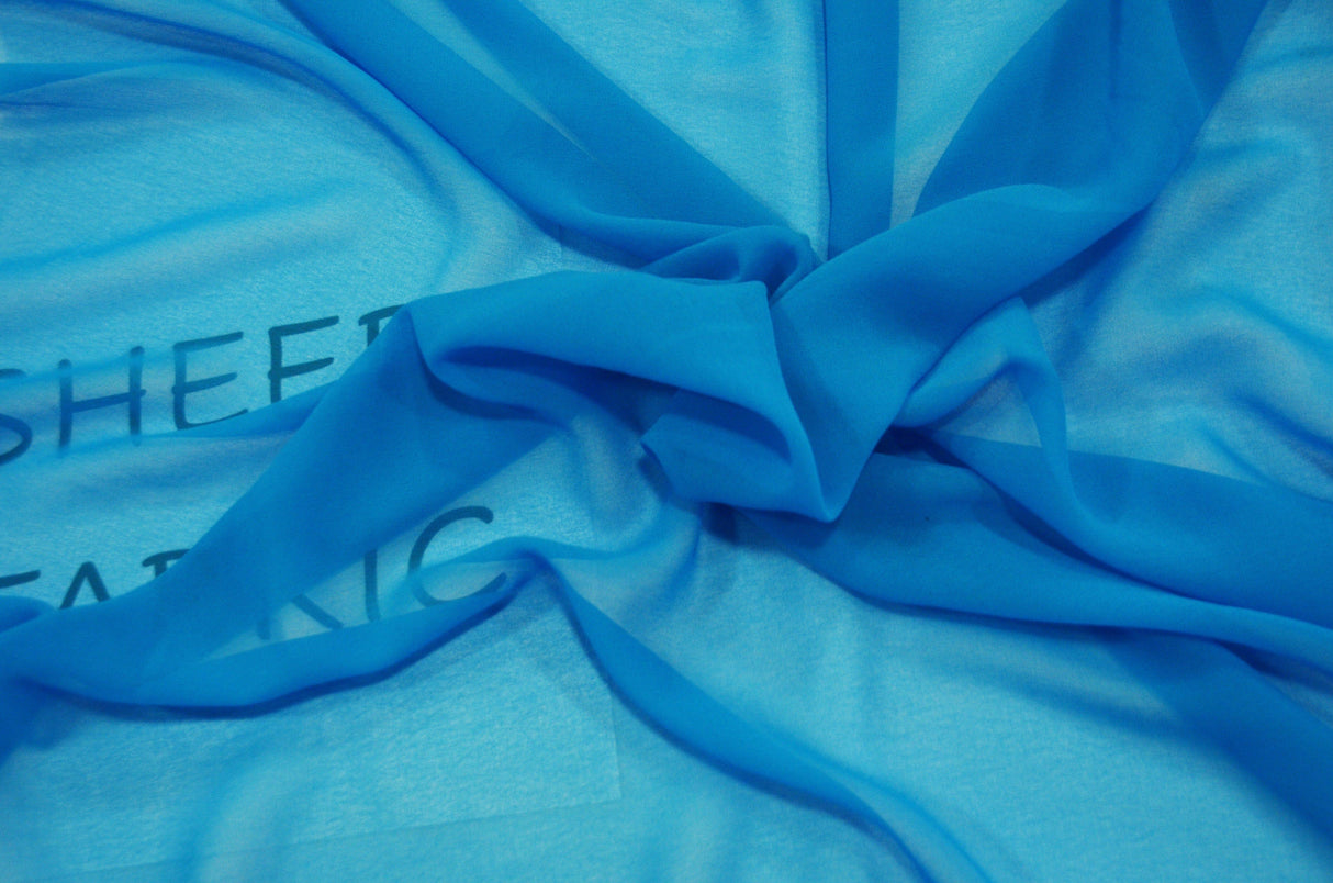 Silky Chiffon Fabric | Imitation Silk Chiffon | Super Soft & Flowy | 43" Wide | 100% Polyester Fabric mytextilefabric Sample Swatches Turquoise