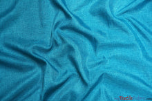 Load image into Gallery viewer, Vintage Linen Fabric | Imitation Burlap Fabric | 60&quot; Wide | Faux Burlap | Vintage Rustic Natural Look Burlap | Washable Burlap Fabric for Decor | Fabric mytextilefabric Yards Turquoise 
