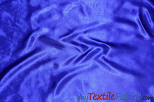 Load image into Gallery viewer, Stretch Charmeuse Satin Fabric | Soft Silky Satin Fabric | 96% Polyester 4% Spandex | Multiple Colors | Continuous Yards | Fabric mytextilefabric Royal Blue 
