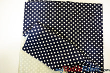 Load image into Gallery viewer, Navy White Polka Dot Cotton Print | 100% Cotton Print Fabric | 60&quot; Wide | Fabric mytextilefabric 
