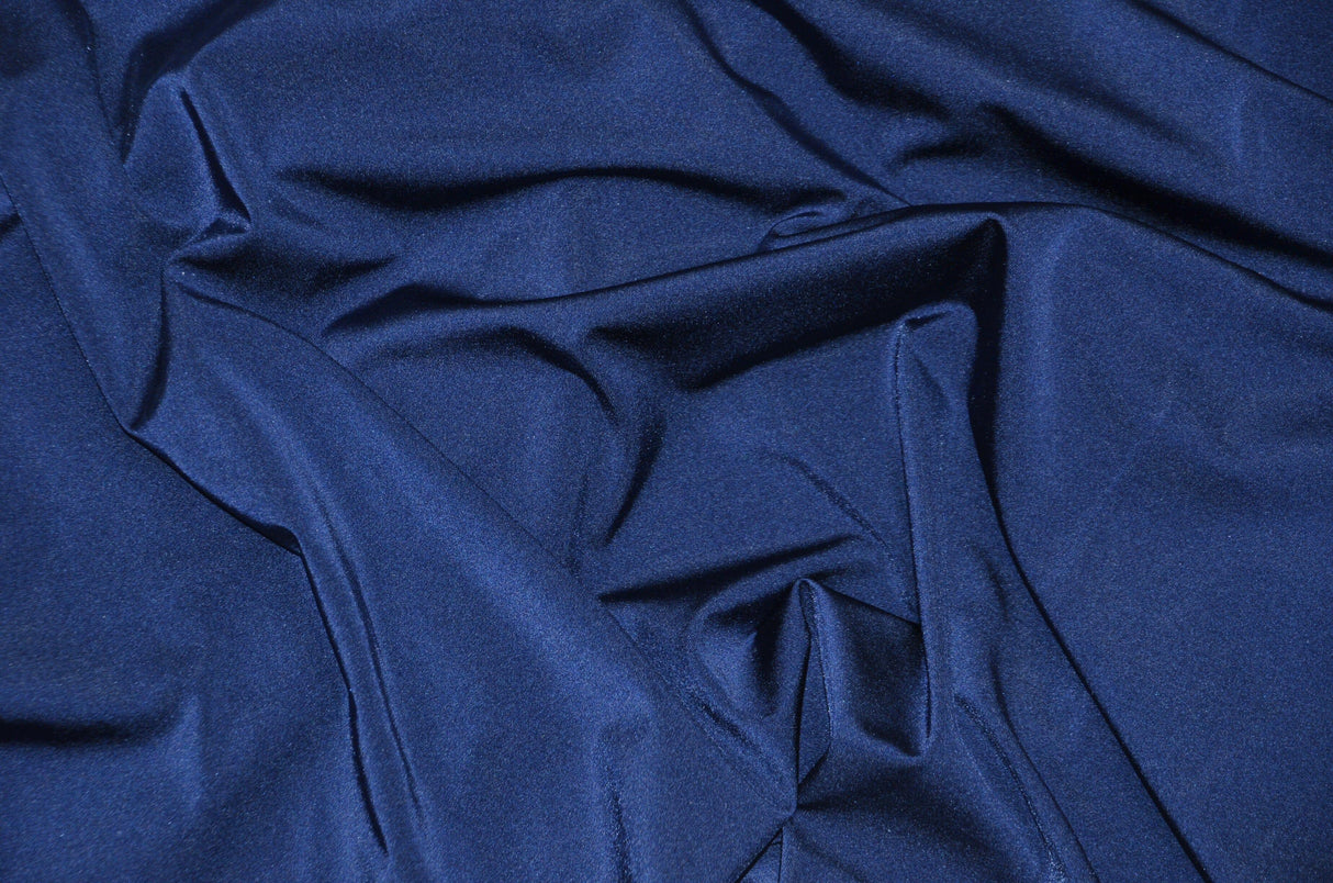Nylon Spandex 4 Way Stretch Fabric | 60" Width | Great for Swimwear, Dancewear, Waterproof, Tablecloths, Chair Covers | Multiple Colors | Fabric mytextilefabric Yards Navy Blue