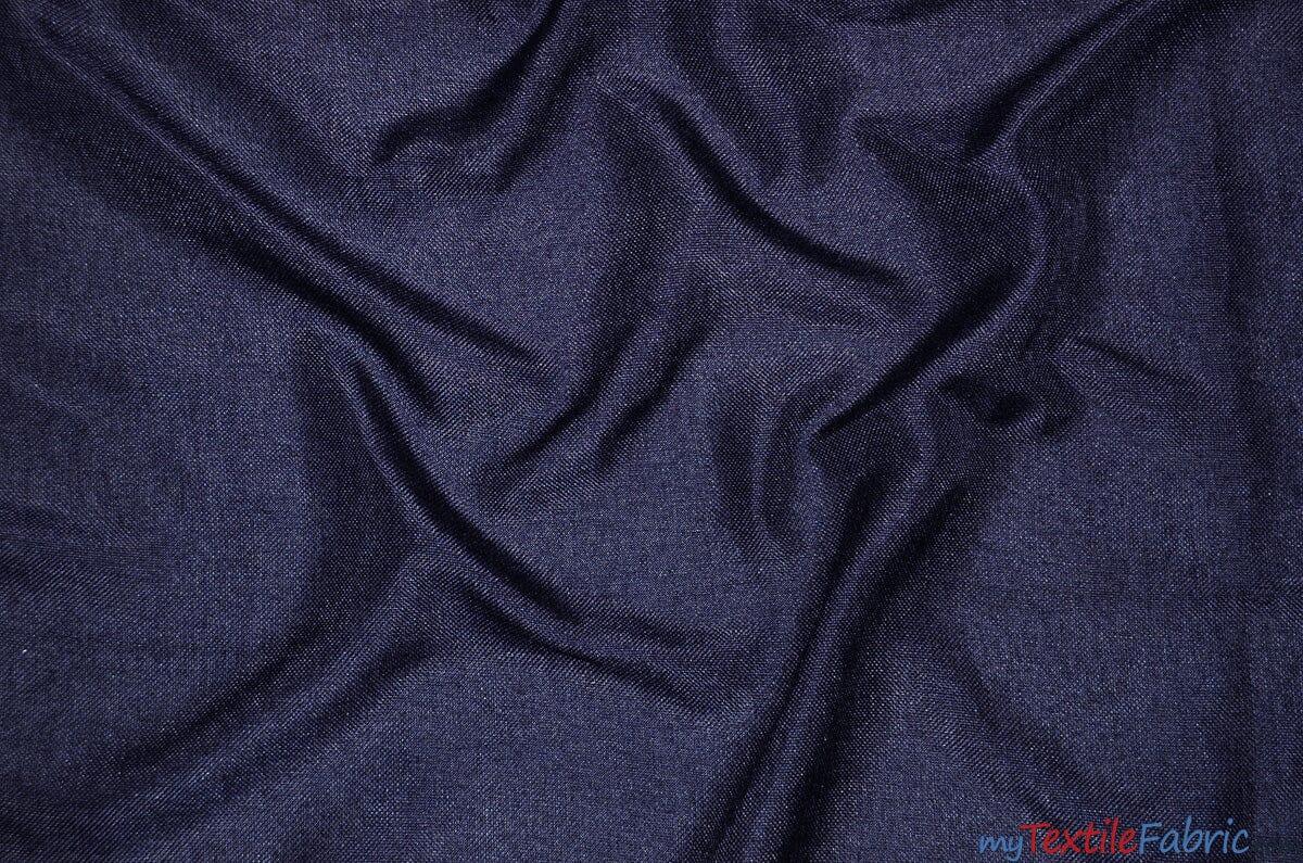 Vintage Linen Fabric | Imitation Burlap Fabric | 60" Wide | Faux Burlap | Vintage Rustic Natural Look Burlap | Washable Burlap Fabric for Decor | Fabric mytextilefabric Yards Navy Blue