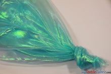 Load image into Gallery viewer, Iridescent Organza Fabric | Pearl Organza | 60&quot; Wide | Holographic Organza Fabric | Costume, Decoration, Apparel, Cosplay, Dance Wear, Draping, Curtain | Fabric mytextilefabric Yards Aqua 
