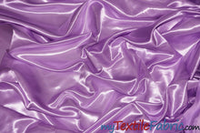Load image into Gallery viewer, Stretch Charmeuse Satin Fabric | Soft Silky Satin Fabric | 96% Polyester 4% Spandex | Multiple Colors | Sample Swatch | Fabric mytextilefabric Lavender 
