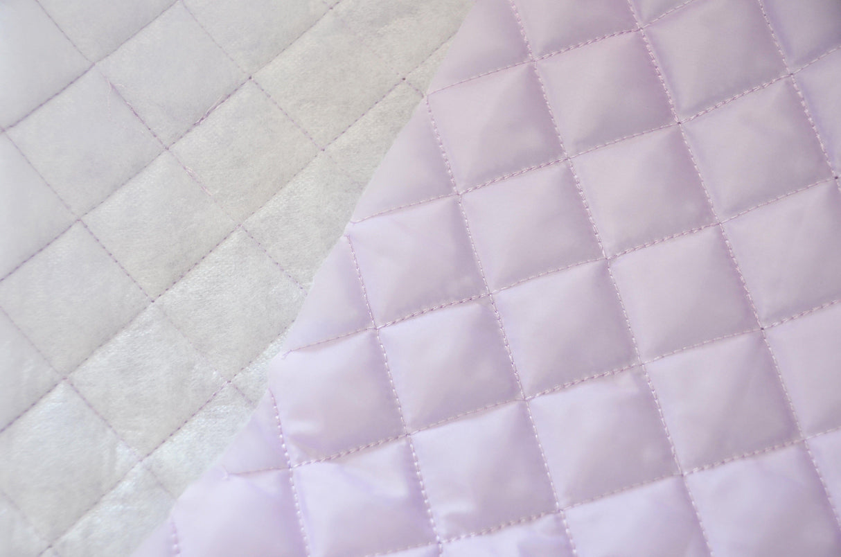 Quilted Polyester Batting Fabric | Padded Quilted Fabric Lining | 60" Wide | Polyester Quilted Padded Lining Fabric by the Yard | Jacket Liner Fabric | newtextilefabric Bolts Lilac