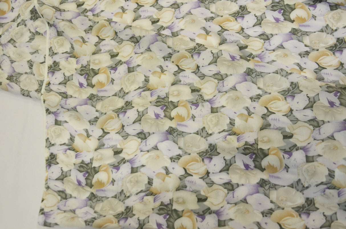 Spring Floral Rayon Challis Fabric by the Continuous Yard | 60" Wide | Flower Rayon Challis Fabric | Rayon Challis for Dresses and Skirts | Fabric mytextilefabric