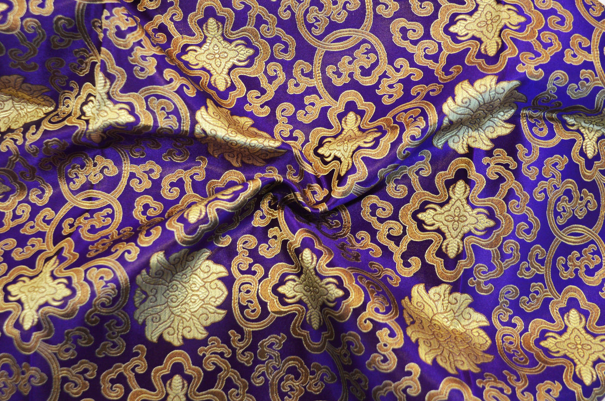 Oriental Medallion Brocade | Chinese Medallion Brocade | 48" Wide | Fabric mytextilefabric Yards Purple