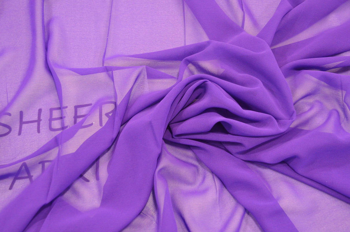 Silky Chiffon Fabric | Imitation Silk Chiffon | Super Soft & Flowy | 43" Wide | 100% Polyester Fabric mytextilefabric Sample Swatches Purple