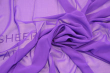 Load image into Gallery viewer, Silky Chiffon Fabric | Imitation Silk Chiffon | Super Soft &amp; Flowy | 43&quot; Wide | 100% Polyester Fabric mytextilefabric Sample Swatches Purple 
