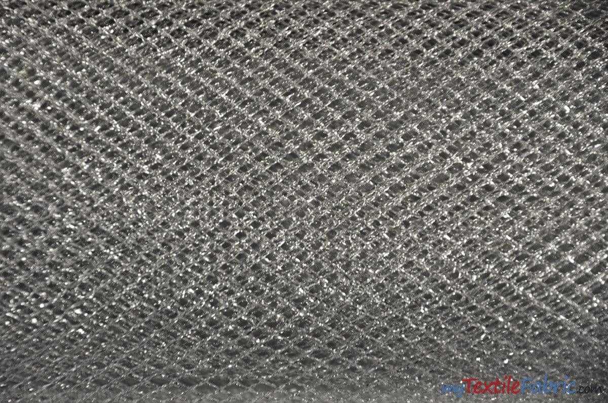 Metallic Lurex Mesh | Metallic Fish Net | 58" Wide | Silver Metallic Net | Metallic Mesh for Cosplay, Dance wear, Costumes. Tutu | newtextilefabric