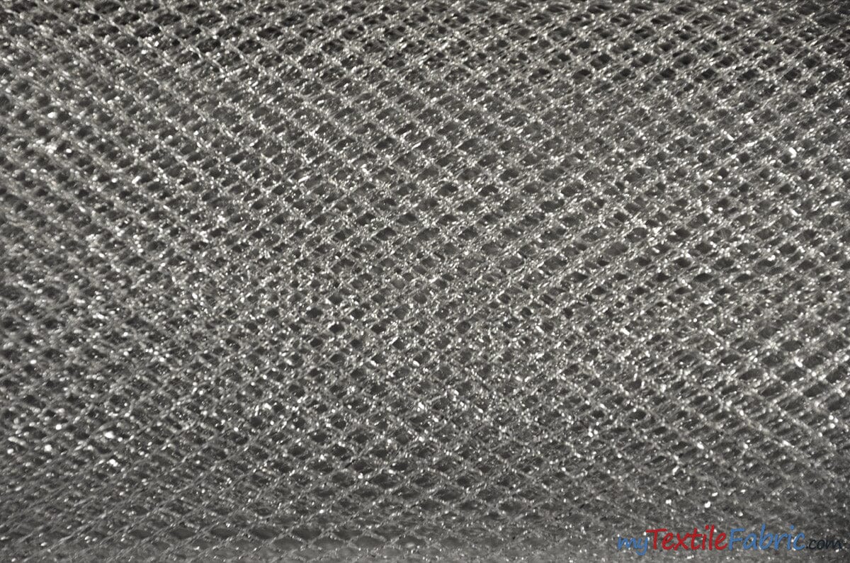 Metallic Lurex Mesh | Metallic Fish Net | 58 Wide | Silver Metallic N