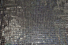 Load image into Gallery viewer, Hologram Square Sequins Fabric | Holographic Quad Sequins Fabric by the Yard | 40&quot; Wide | Glued on Sequins for Decoration | 7 Colors | Fabric mytextilefabric Yards Black 
