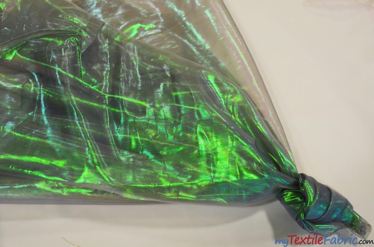 Iridescent Organza Fabric | Pearl Organza | 60" Wide | Holographic Organza Fabric | Costume, Decoration, Apparel, Cosplay, Dance Wear, Draping, Curtain | Fabric mytextilefabric Yards Black