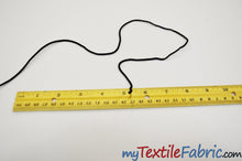 Load image into Gallery viewer, Black 3mm Round Knitted Elastic Cord | Latex Free Elastic Cord | Fabric mytextilefabric 
