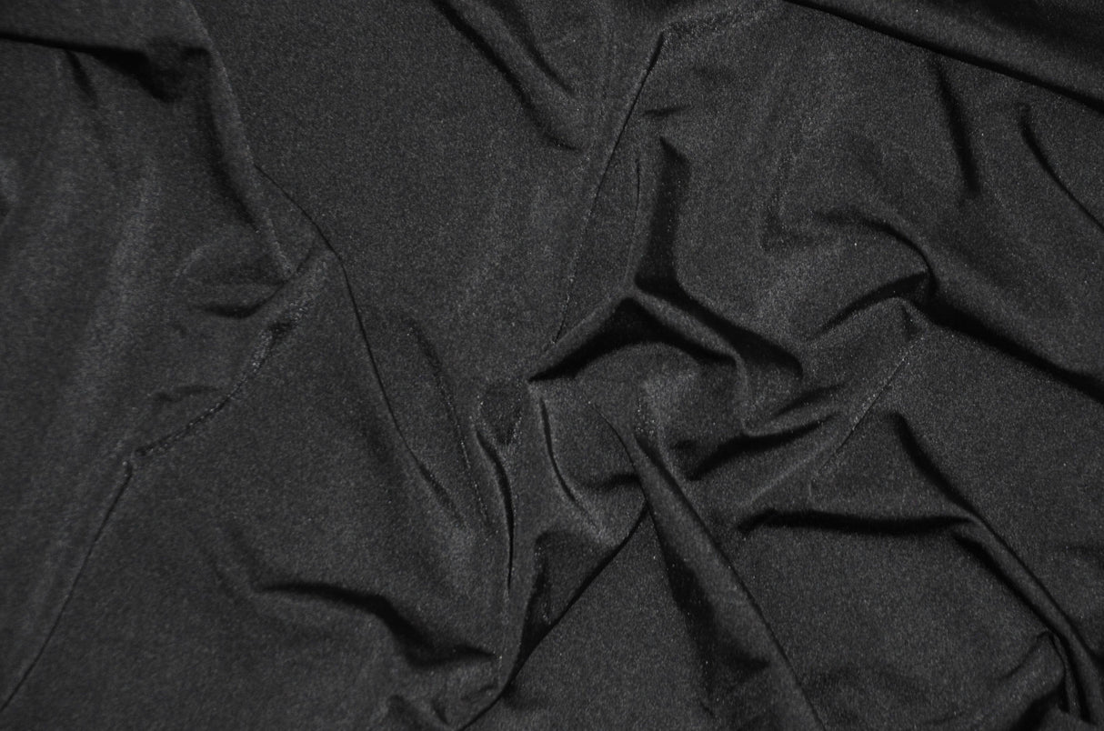 Nylon Spandex 4 Way Stretch Fabric | 60" Width | Great for Swimwear, Dancewear, Waterproof, Tablecloths, Chair Covers | Multiple Colors | Fabric mytextilefabric Yards Black