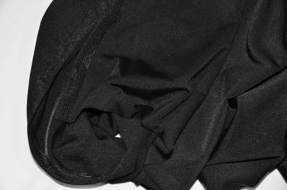 Yoga Spandex Fabric | 60" Wide | Active Wear and Sportswear Fabric | Poly Spandex for Digital Printing | Slight Sheen 4 Way Stretch Knit | White and Black Color | Fabric mytextilefabric Yards Black