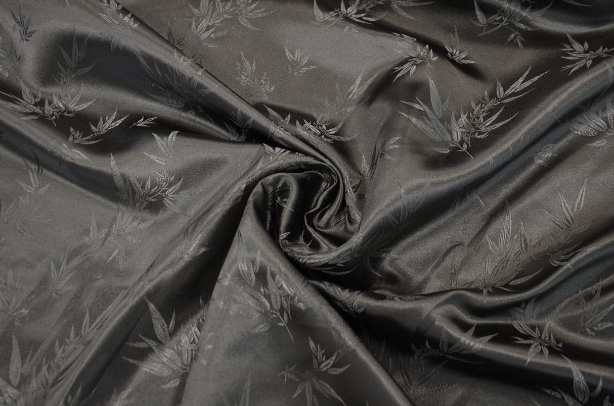 Oriental Bamboo Brocade | Chinese Bamboo Brocade | 45" Wide | Chinese Brocade Fabric | Fabric mytextilefabric Yards Black