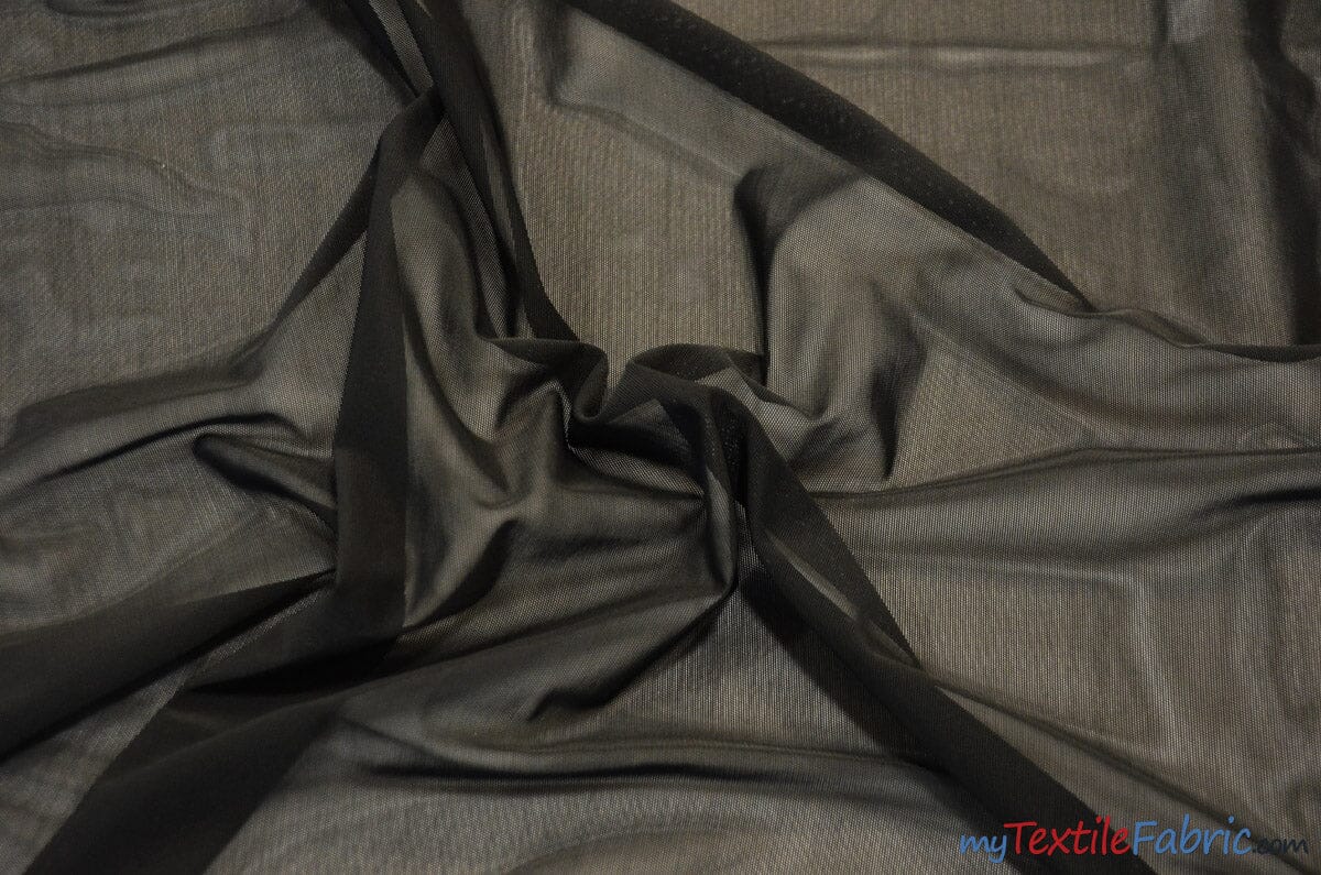 Stretch Sheer Mesh Fabric (Black) | (4 Way Stretch/Per Yard)