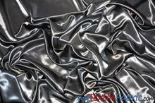 Load image into Gallery viewer, Stretch Charmeuse Satin Fabric | Soft Silky Satin Fabric | 96% Polyester 4% Spandex | Multiple Colors | Wholesale Bolt | Fabric mytextilefabric Grey 
