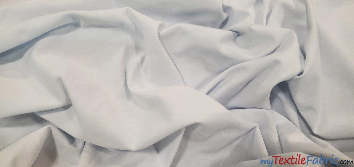 10 oz Cotton Spandex Jersey | 60" Wide | Sold by the Continuous Yard | White and Black Cotton Jersey | My Textile Fabric White