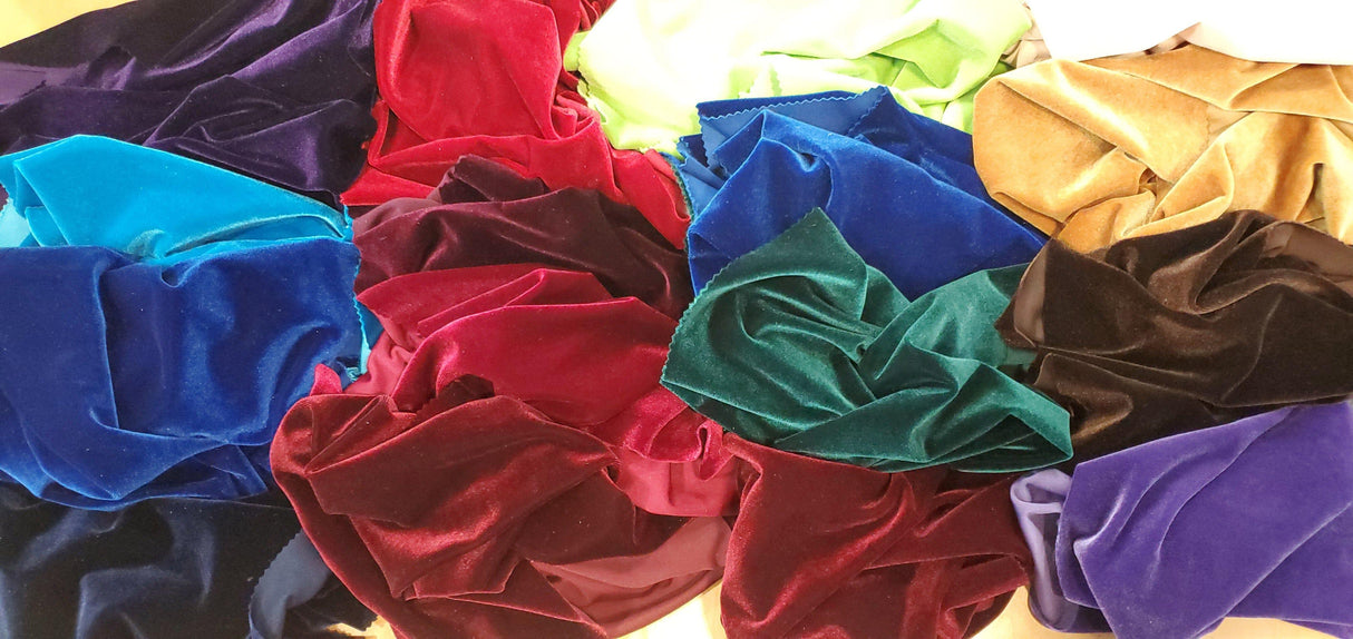Soft and Plush Stretch Velvet Fabric | Stretch Velvet Spandex | 58" Wide | Spandex Velour for Apparel, Costume, Cosplay, Drapes | Fabric mytextilefabric