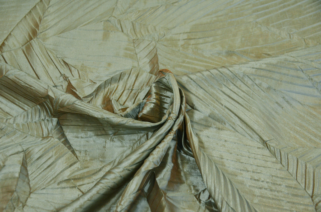 Taffeta Fabric | Bark Leaf Taffeta Fabric by the Yard x 60" Wide | Apparel, Costume, Dress, Cosplay, Wedding, Tablecloth, Overlay | Zig zag Fabric mytextilefabric Yards Mint Green (brownish hue)