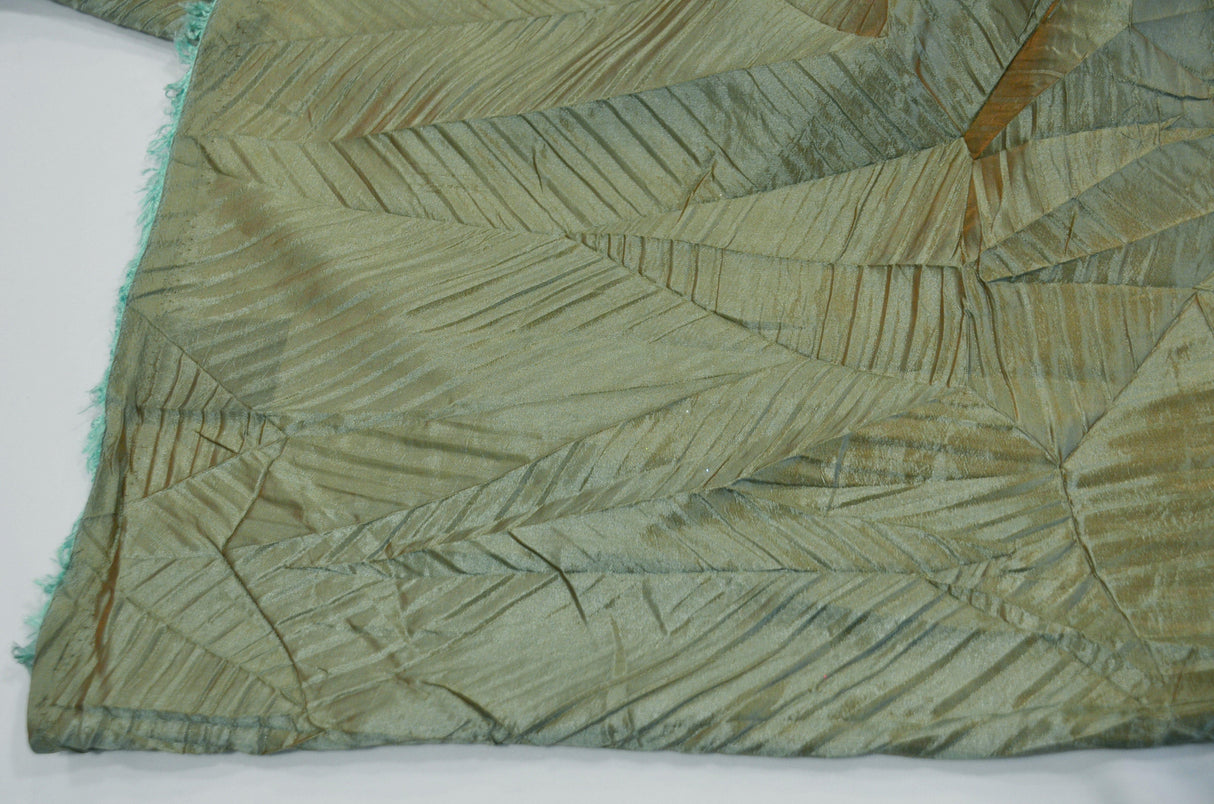 Taffeta Fabric | Bark Leaf Taffeta Fabric by the Yard x 60" Wide | Apparel, Costume, Dress, Cosplay, Wedding, Tablecloth, Overlay | Zig zag Fabric mytextilefabric 3"x3" Sample Swatch Mint Green (brownish hue)