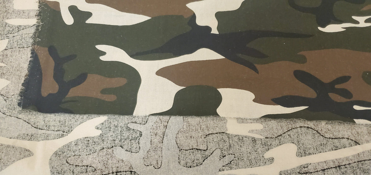 Cotton Fabric - Pattern Fabric - The Great Outdoors Camouflage in Army  Colors Camo - 4my3boyz Fabric