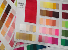Load image into Gallery viewer, Charmeuse Satin | Silky Soft Satin | 60&quot; Wide | 3&quot;x3&quot; Sample Swatch Page | Fabric mytextilefabric 
