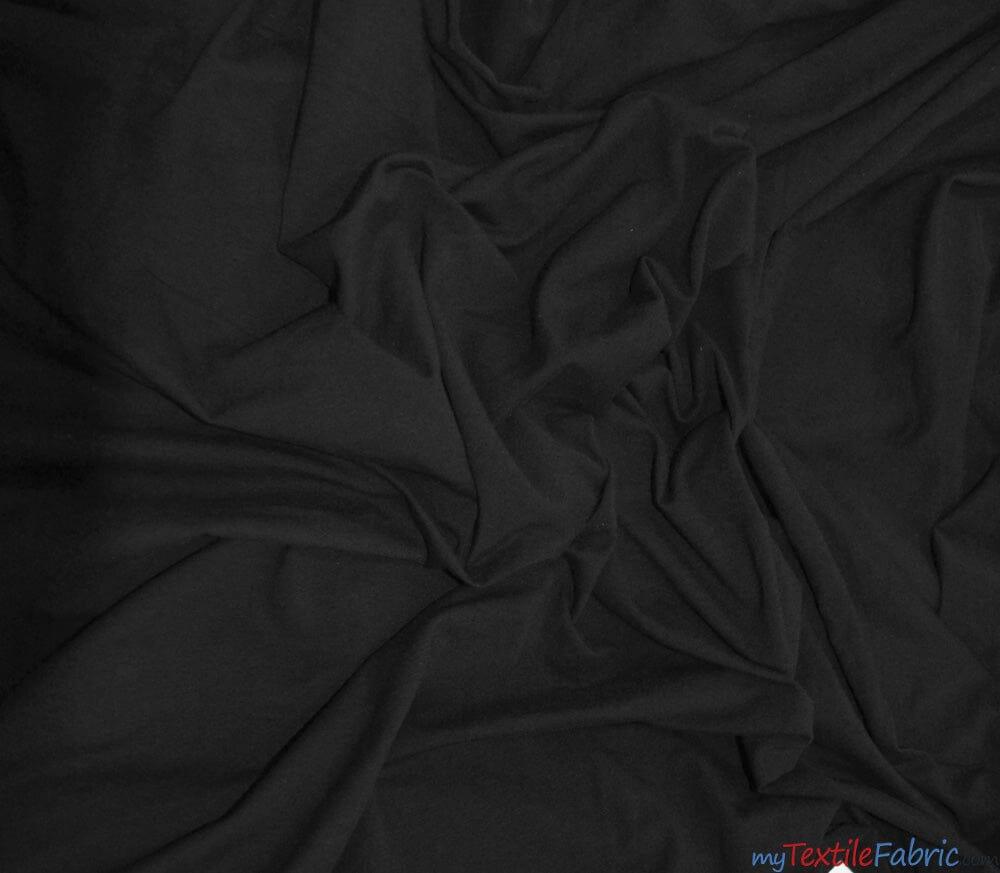 10 oz Cotton Spandex Jersey | 60" Wide | Sold by the Continuous Yard | White and Black Cotton Jersey | My Textile Fabric