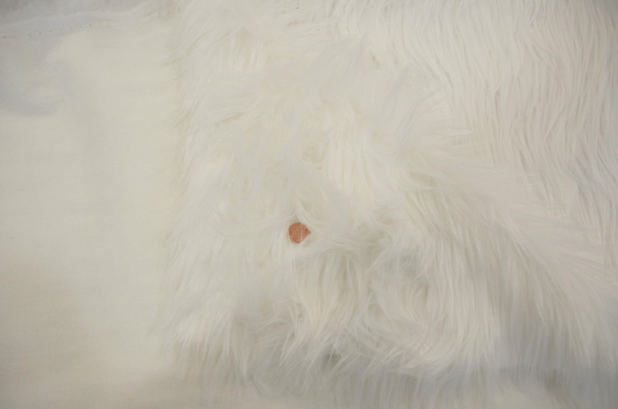 White Faux Fur 2" Pile | White Fur Fabric | Fursuit Fur | Fake Fur Fabric | Costume & Cosplay Fur Fabric | Long Pile Faux Fur | White Shag | Fabric mytextilefabric